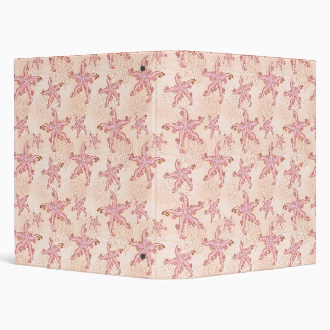 Starfish and Coral Pink Pastel Pattern Binder (Background)