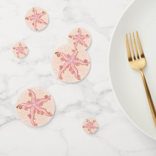 Starfish and Coral Pink Pastel Pattern Confetti
