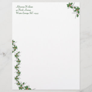 Starfish and Holly Tropical Christmas Stationery