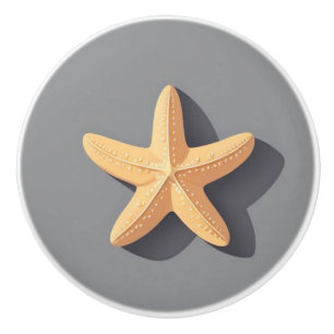 Starfish and Its Shadow Ceramic Knob