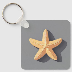 Starfish and Its Shadow Keychain