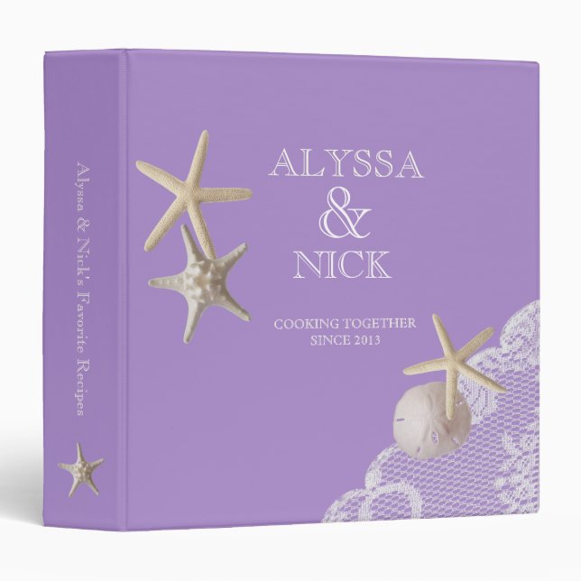 Starfish and Lace Beach Recipes Binder (Front/Spine)