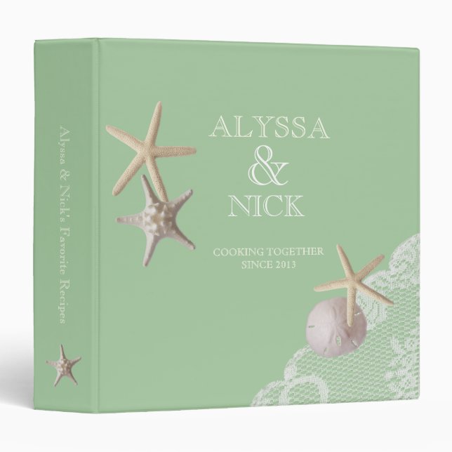 Starfish and Lace Beach Recipes Binder (Front/Spine)
