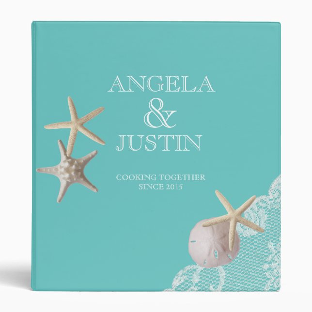 Starfish and Lace Beach Recipes Binder (Front)