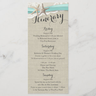 Starfish and Lace Rustic Beach Wedding Itinerary Program