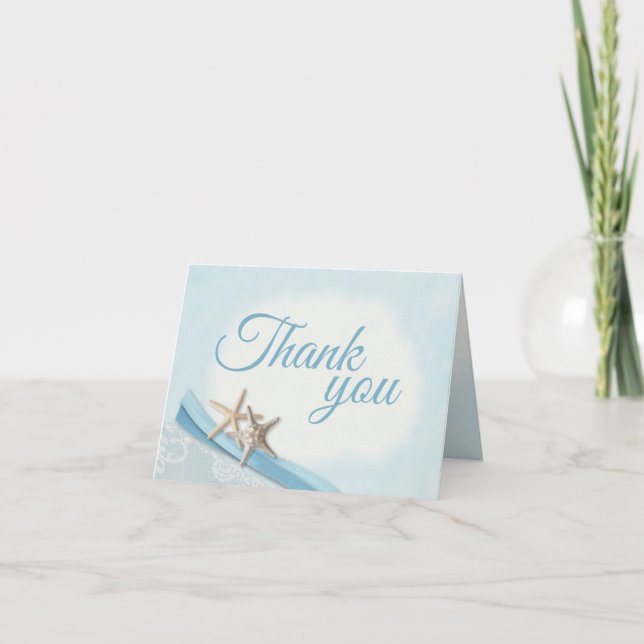 Starfish and Lace Thank you Card (Front)