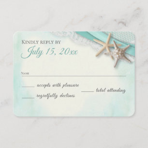 Starfish and Lace Vintage Beach Response Card