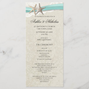 Starfish and Lace Wedding Program