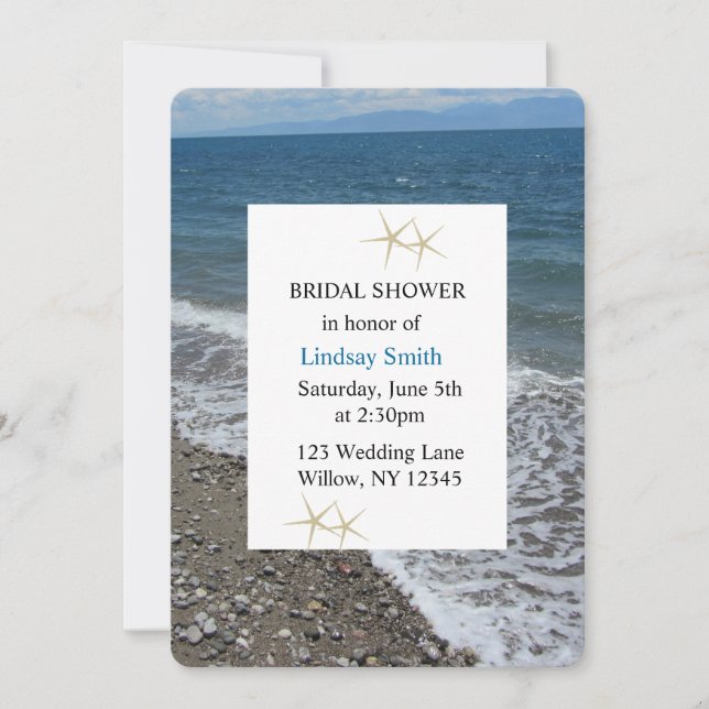 Starfish and Ocean Bridal Shower Invitation (Front)