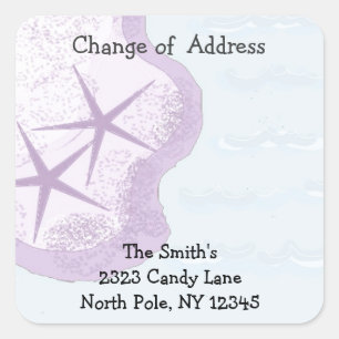 Starfish and Ocean Change of Address Square Sticker
