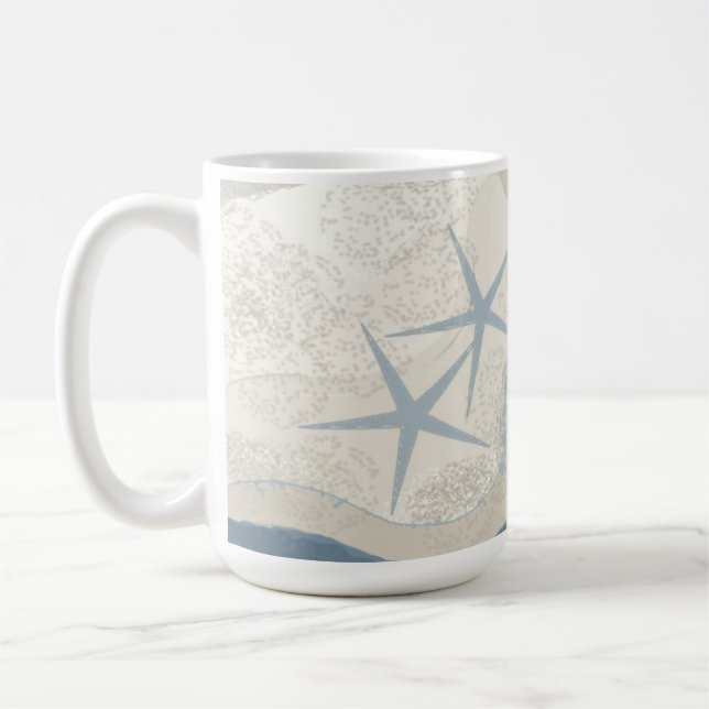 Starfish and Ocean Coffee Mug (Left)