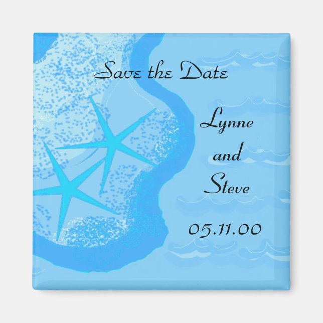 Starfish and Ocean Save the Date Magnet (Front)
