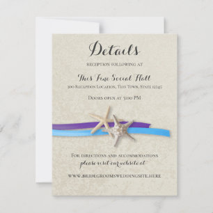 Starfish and Purple Blue Ribbon Reception card