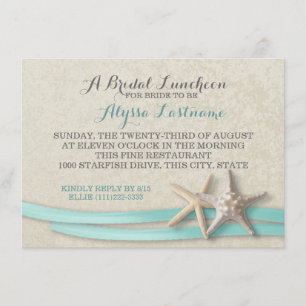 Starfish and Ribbon Bridal Luncheon Invitation