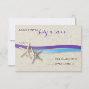Starfish and Ribbon D Purple Blue Beach Response
