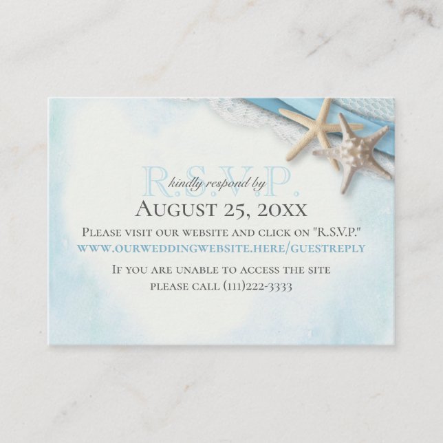 Starfish and Ribbon Online Response Card (Front)