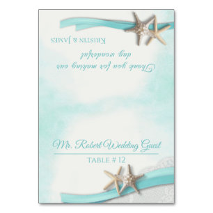 Starfish and Ribbon Place Table Card