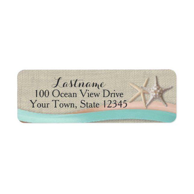 Starfish and Ribbon Rustic Beach (Front)