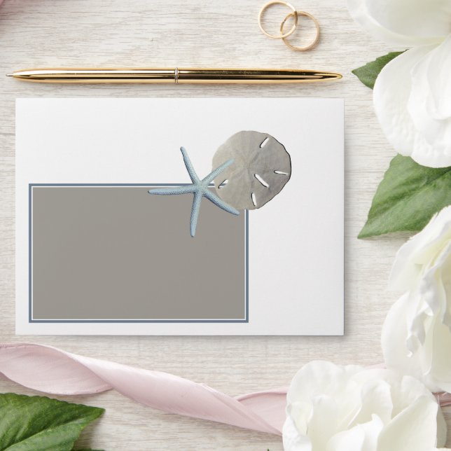 Starfish and Sand Dollar - Beach Wedding Envelope (Wedding)