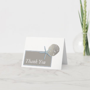 Starfish and Sand Dollar - Beach Wedding Thank You Card