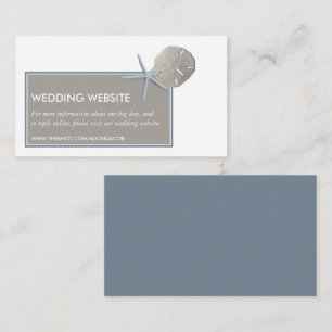 Starfish and Sand Dollar - Beach Wedding Website Enclosure Card