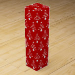 Starfish and Sand Dollar Christmas Trees Pattern Wine Box<br><div class="desc">Tropical Christmas wine / bottle gift box in holiday red,  with little starfish and sand dollar Christmas tree pattern.  Easily change the background colour to one you prefer in the "customize further" area,  or choose from colours already created.</div>