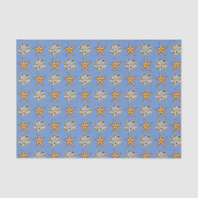 Starfish and Sand Dollar Tissue Paper (Front)