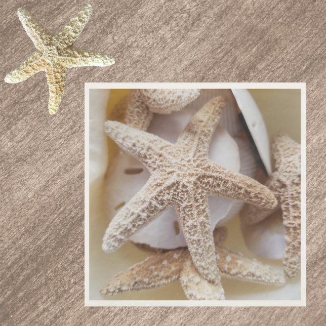 Starfish and Sand Dollars Elegant Coastal Napkin (Creator Uploaded)