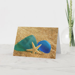 Starfish And Sea Glass Birthday Card