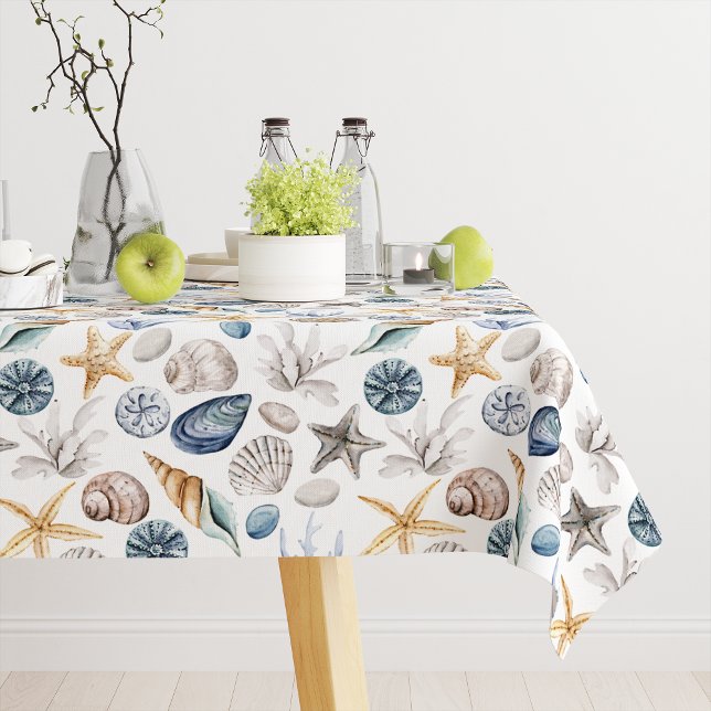 Starfish And Seashell Pattern Tablecloth (Creator Uploaded)