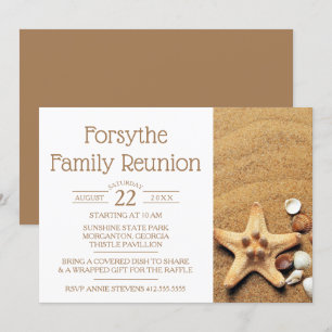 Starfish And Seashells Beach Family Reunion Invitation