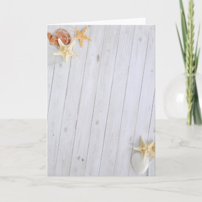 Starfish and Shells Nautical Holiday Card (Front)