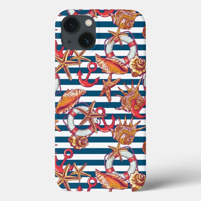 Starfish And Stripes Pattern Case-Mate iPhone Case (Back)