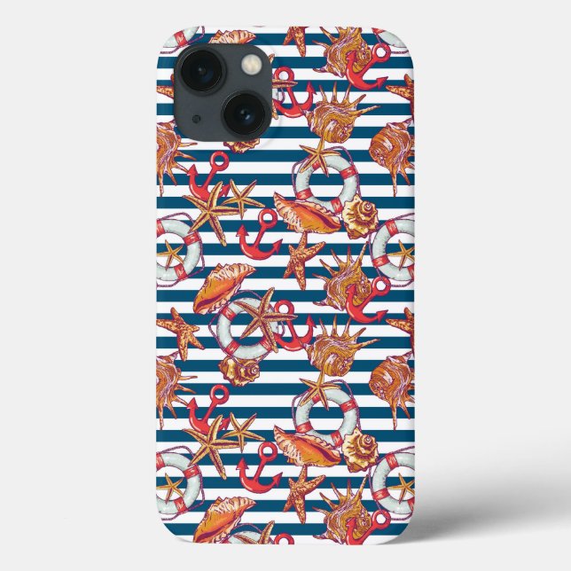 Starfish And Stripes Pattern Case-Mate iPhone Case (Back)