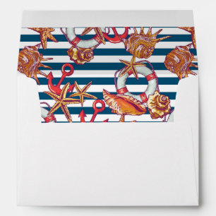 Starfish And Stripes Pattern Envelope