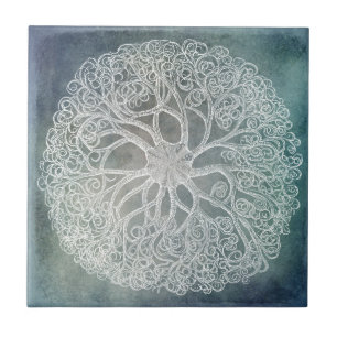 Starfish - Basket Star in Indigo Blue Tile
