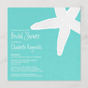Starfish Beach Bridal Shower Invitations