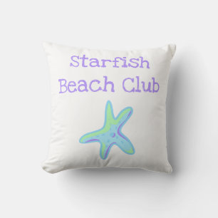 Starfish Beach Club Throw Pillow