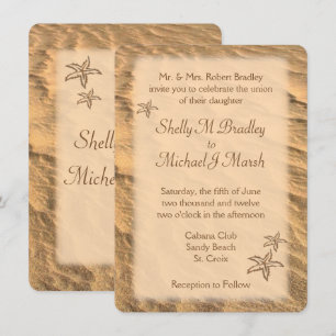 Starfish Beach Destination Wedding Invitation