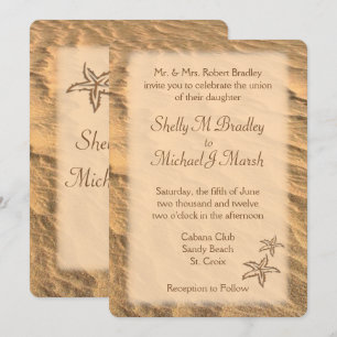 Starfish Beach Destination Wedding  Invitation