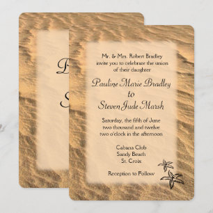 Starfish Beach Destination Wedding  Invitation