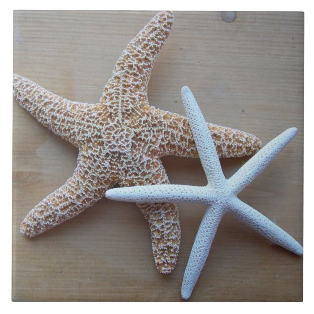 Starfish Beach Home Decorative Square Tile (Front)