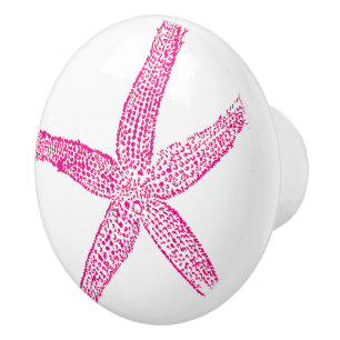 Starfish Beach Hot Pink Girls Nursery Decor Custom Ceramic Knob