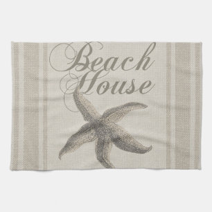 Starfish Beach House Seashore Coastal Kitchen Towel