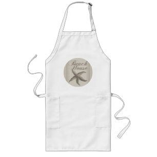 Starfish Beach House Seashore Coastal Long Apron
