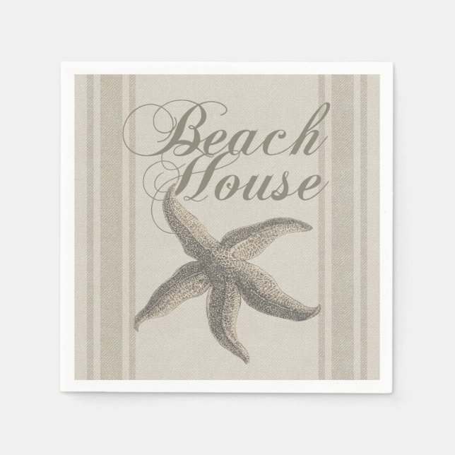 Starfish Beach House Seashore Coastal Napkin (Front)