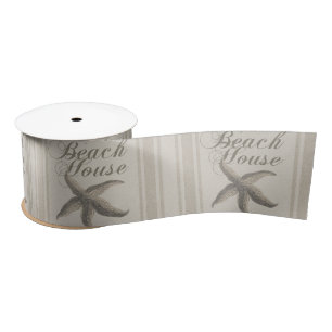 Starfish Beach House Seashore Coastal Satin Ribbon