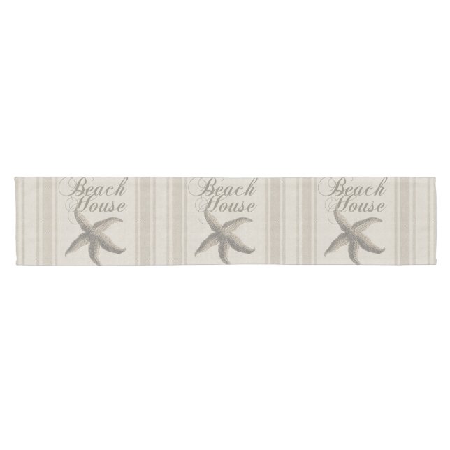 Starfish Beach House Seashore Coastal Short Table Runner (Horizontal)