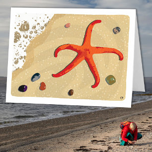 Starfish Beach Pebbles Blank Card