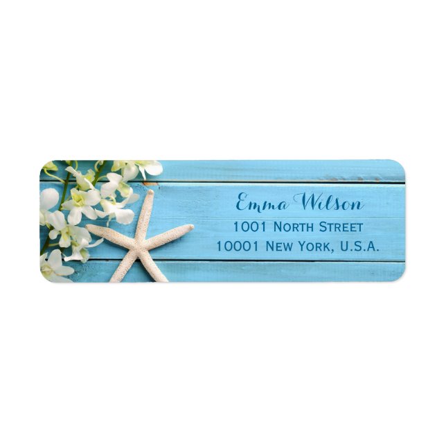 Starfish Beach Retourner les étiquettes d'adresse  (Devant)